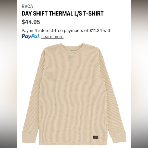 RVCA Cream Crewneck Sweater Size L - Picture 6 of 6